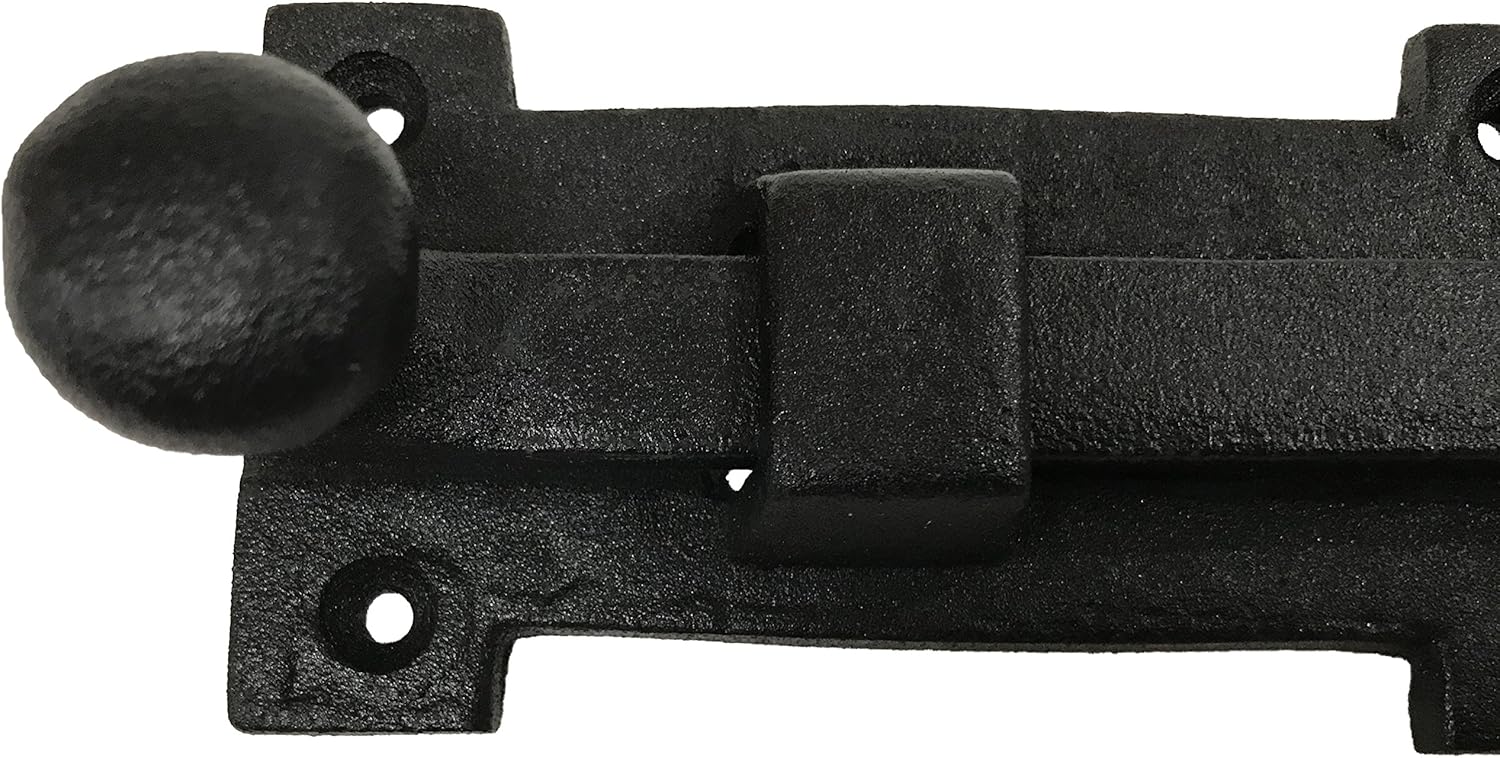 Antique style 8" Black Wrought Iron - Slide Door Bolt Latch - vintage iron - Decorative style 8 in door latch DS-04 (1)