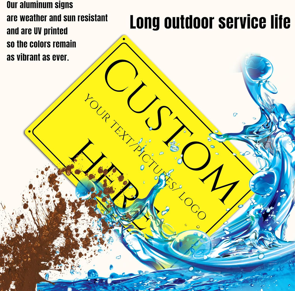 Custom Sign, Custom Delivery ，Aluminum Weatherproof Metal Sign Multiple Sizes, Customize for Office, Business, Workplace, office, Home, Delivery (14 * 10Inch)