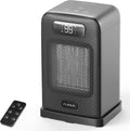 Space Heaters for Indoor Use, 1500W Small Desk Heater 2 in 1 with Remote, Thermostat, LED Display, Overheat & Tip Over Protection, 12H Timer, 70° Oscillating Heater for Office, Grey