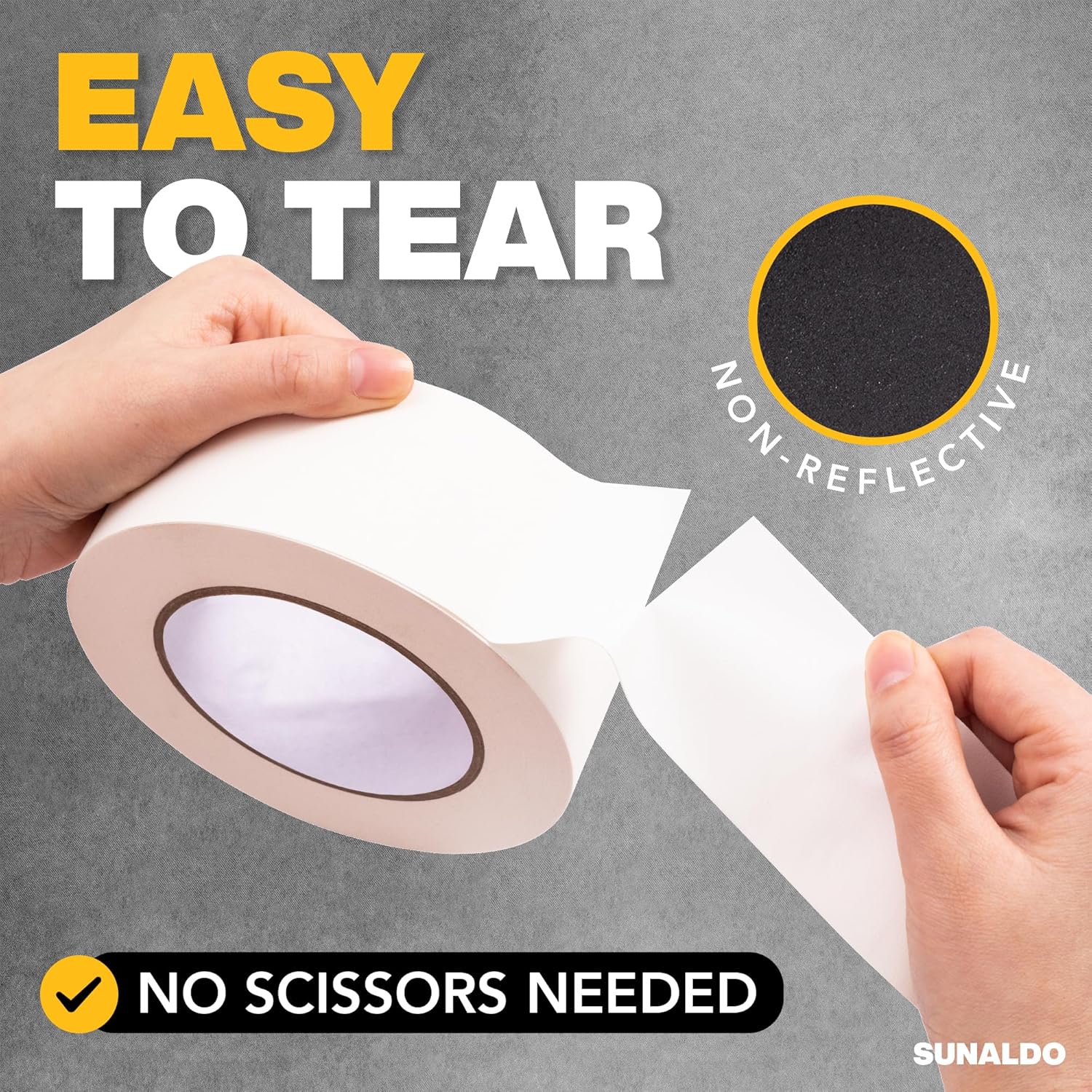 Gaffers Tape, Strong Hold, Easy to Rip, Residue-Free Professional Grade Floor Tape for Electrical Cords, Matte Finish Non Reflective, Weather Resistant (1 Pack, White, 2" x 30 Yards)
