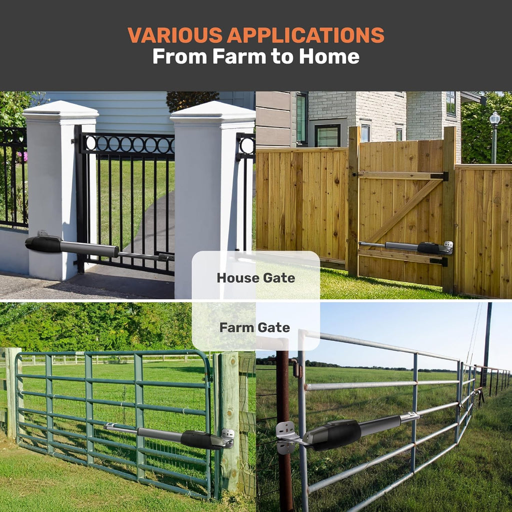 TMT Mastiff 400 Dual Automatic Gate Openers Up to 8ft and 772lb Heavy Duty Swing Gate, Gate Openers with Remote Complete Kit, Electric Gate Opener for Driveway with Powerful Motor (APP Compatible)