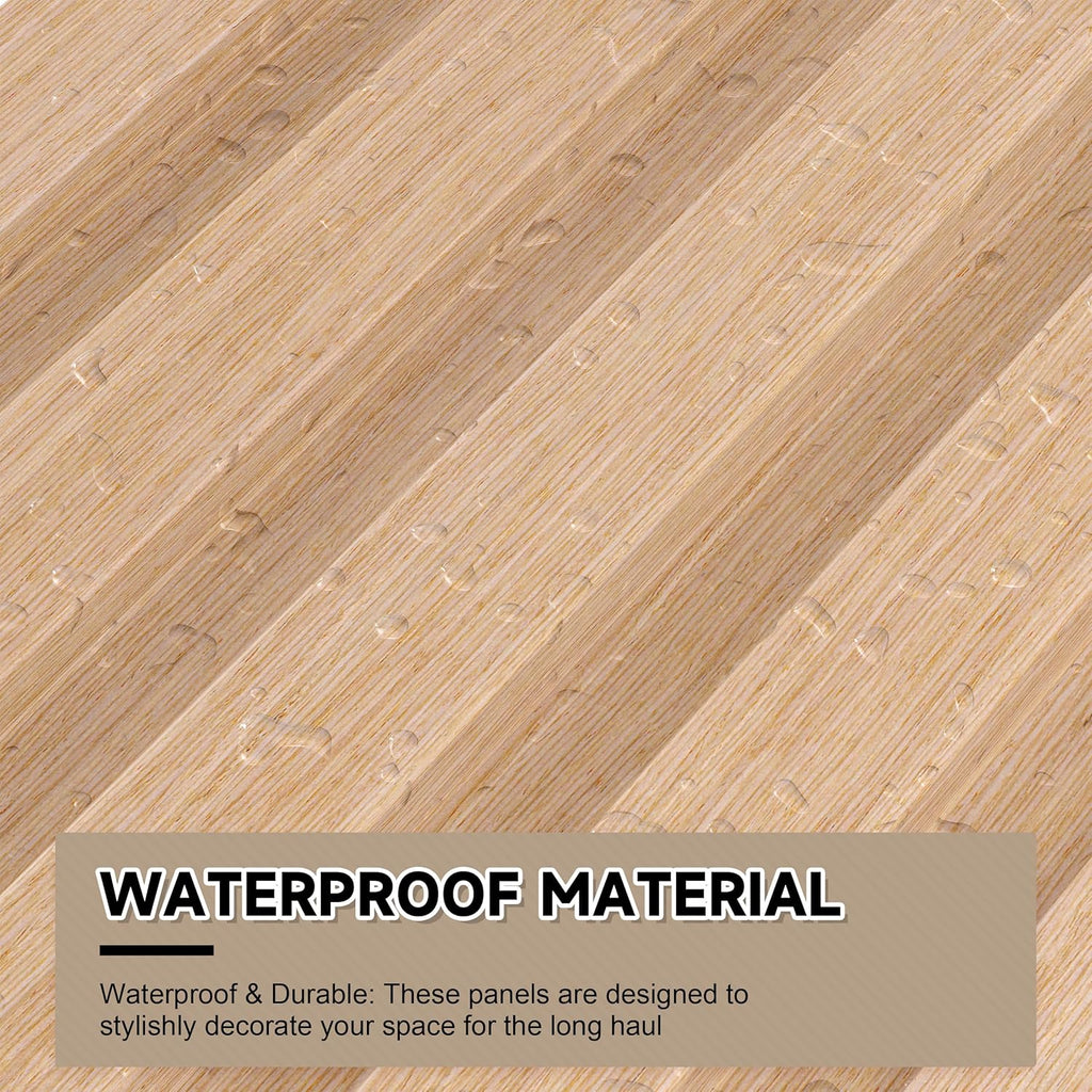 WPC Slat Wall Paneling,8-Pack 3D WPC Wood Wall Panels,Acoustic Wall Panels for Interior Wall Decor,Living Room,Bedroom,Oak,95 x 6 in