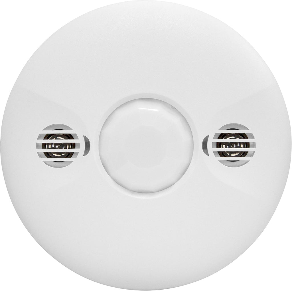 ENERLITES - MDC-50L-Stickered Ultrasonic and PIR Dual Technology Occupancy Sensor, 360 Degree Field of View, 1,600 Sq Ft Coverage, Low Voltage, Commercial Grade, MDC-50L, White