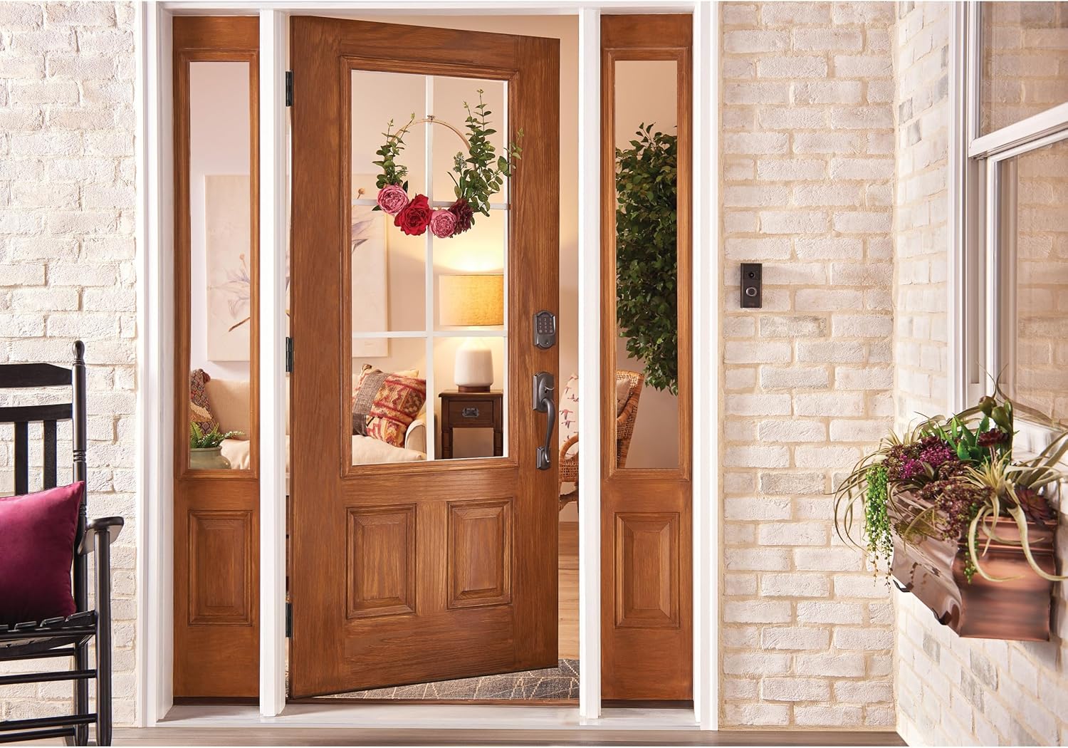 Schlage Encode Smart WiFi Deadbolt Lock for Front Door - Keyless Entry with App or Touchscreen - Works with Alexa, Hey Google, & Airbnb - Create Codes for Guests - Aged Bronze