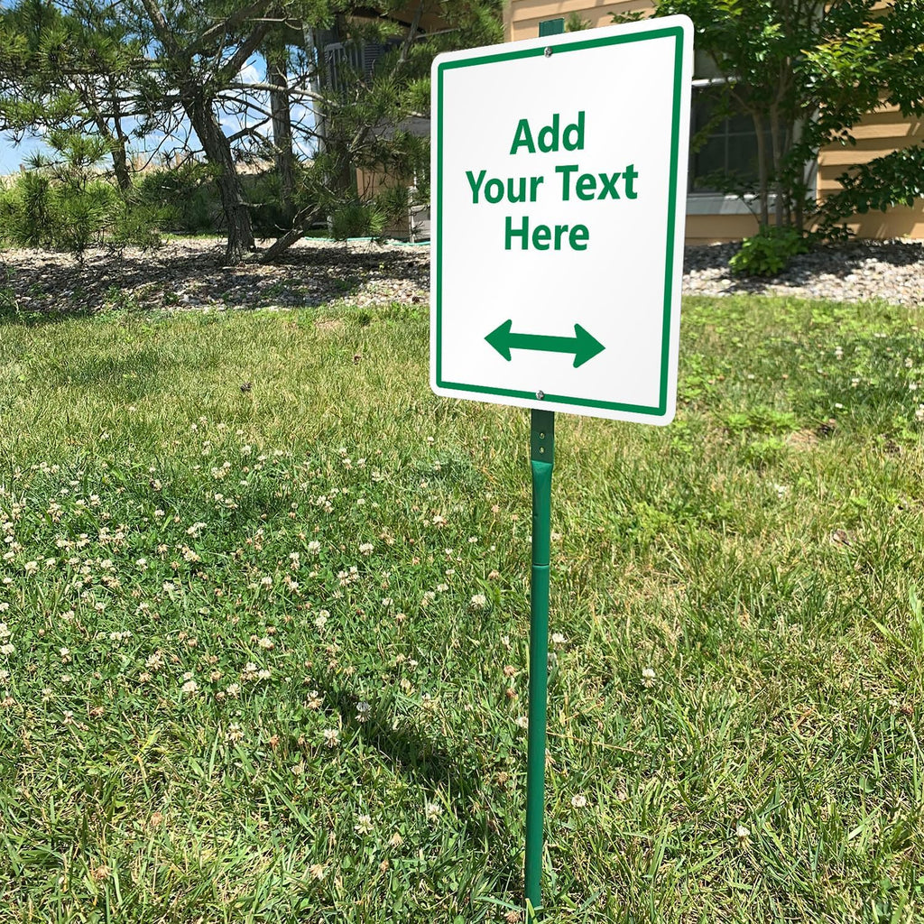 SmartSign 12 x 10 inch Custom Yard Sign with 3 foot Stake - Add Your Text & Choose Arrow, 40 mil Laminated Rustproof Aluminum, Set of 1, Made in USA