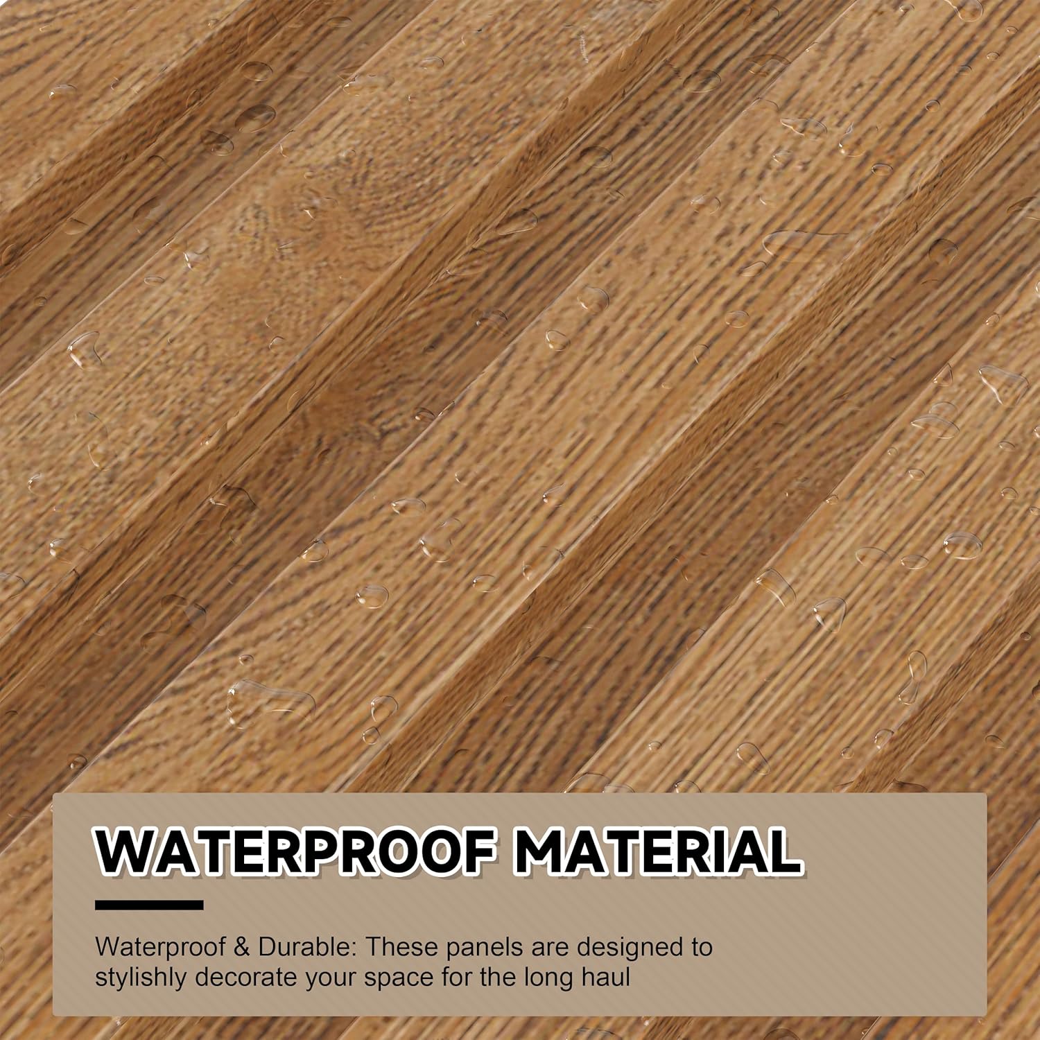 WPC Slat Wall Paneling,8-Pack 3D WPC Wood Wall Panels,Acoustic Wall Panels for Interior Wall Decor,Living Room,Bedroom,Golden Oak,95 x 6 in