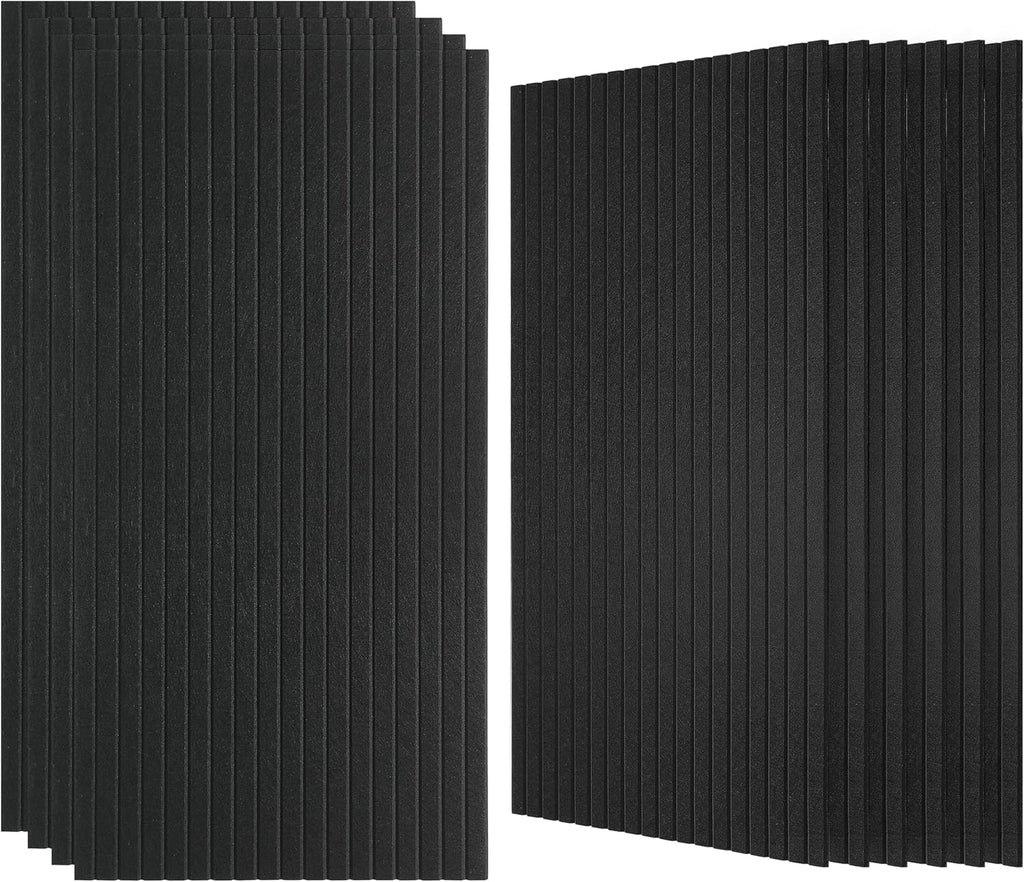 10 Pack Large Acoustic Wall Panels 47.2 x 23.6 x 0.4 Inch Sound Proof Sound Absorbing Polyester Fiber Panels Self-Adhesive Decorative Acoustic Panels for Home Studio, Office, Recording