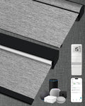 Kincmo Motorized Blinds with Remote,100% Blackout Motorized Roller Shades Work with Apple Homekit,Alexa,Google, Custom Electric Blinds with App,Voice Control (Dreamy Dark Grey)