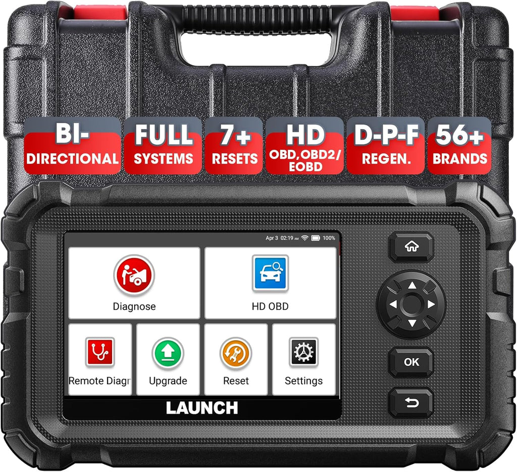 Launch CRP129 HD Heavy Duty Truck Scanner, Full System Diesel Diagnostic Tool with Speed Limit Adjust, D.P.F Regen, 7+ Resets Code Reader for Cummins, Detroit, Isuzu, Volvo&More