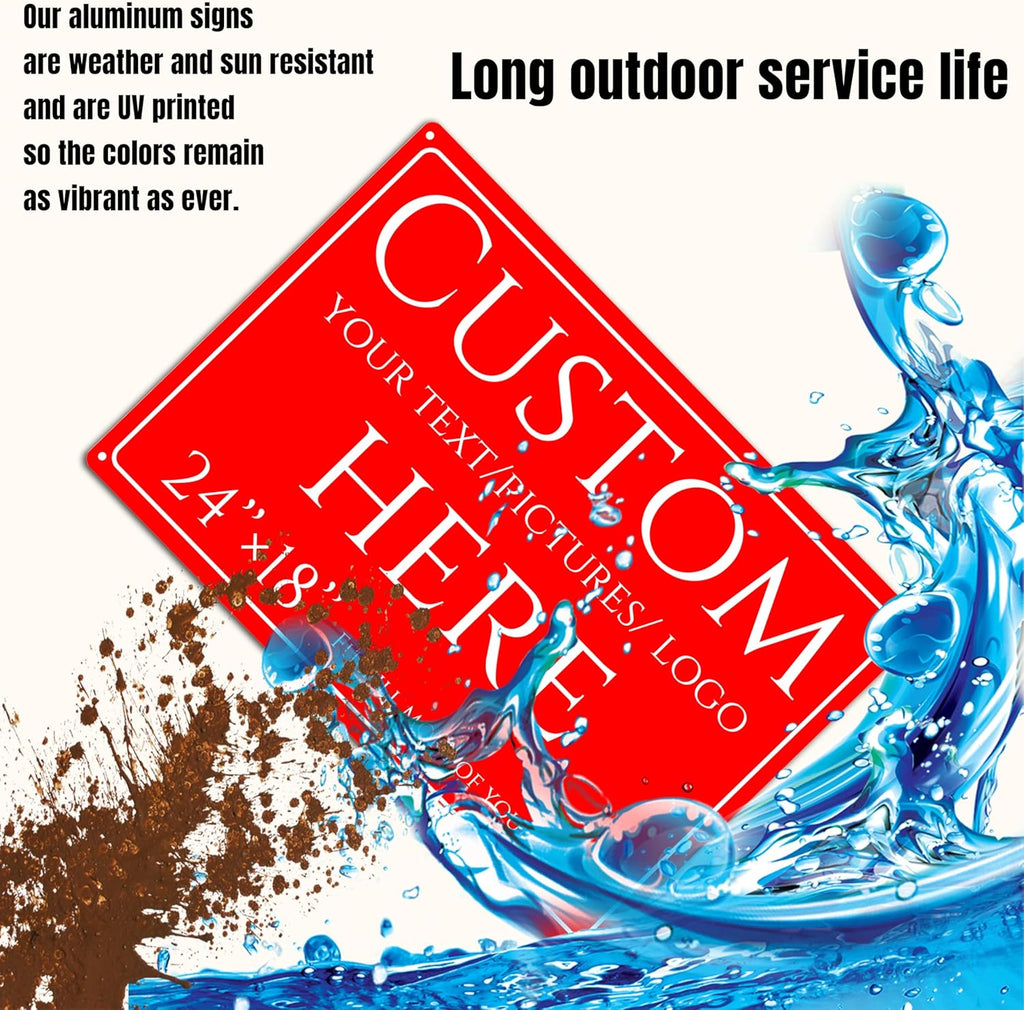 Custom Sign, personalized metal sign，Aluminum Weatherproof Metal Sign Multiple Sizes, Reflective，Customize for Office, Business, Workplace, factories, roads, fields, parks, safety tips(24 * 18 Inch)