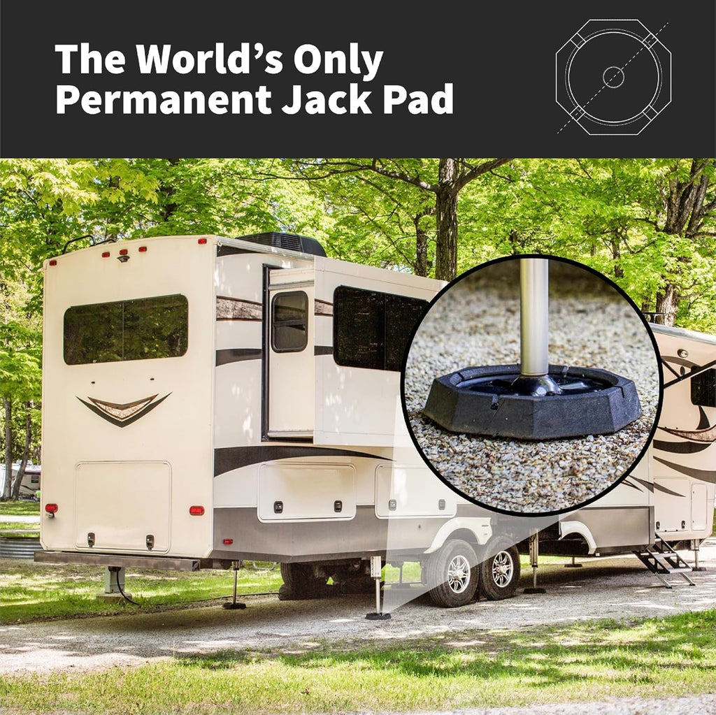 SnapPad Xtra Singles RV Jack Pads – Fit for Fifth Wheels, Class A & B Motorhomes, Travel Trailers - Compatible with Major RV Brands & Leveling Systems - for 9” Round Jack Feet - Made in USA