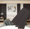 Stylish Decorative Wall Panels, 4 Pack 8 x 1 ft, Modern Acoustic Wood Panels with Felt Backing, Black-Brown Oak