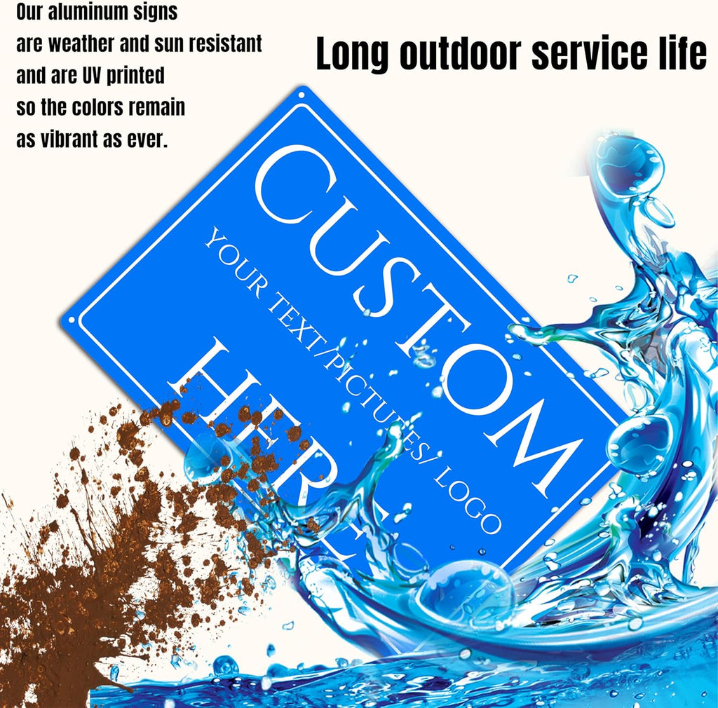 Custom Sign,Aluminum Weatherproof Metal Sign Multiple Sizes,Reflective, Customize for Office, Business, Workplace, office, Home, Delivery Signs(10 * 7Inch)