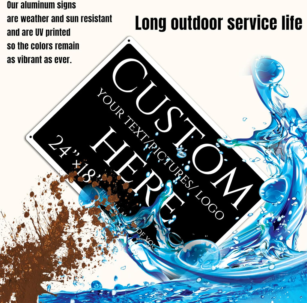 Custom Sign, personalized metal sign，Aluminum Weatherproof Metal Sign Multiple Sizes, Reflective，Customize for Office, Business, Workplace, office, Home, Delivery Signs(24 * 18 Inch)