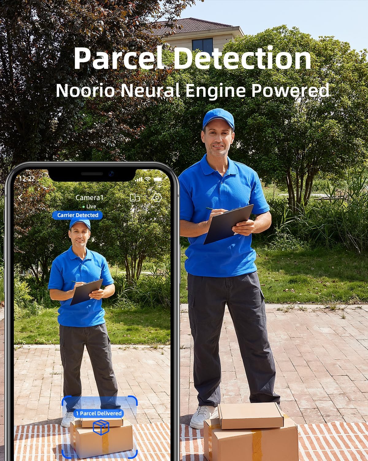 Noorio 3K Smart Video Doorbell Wireless, 5MP Battery-Powered Security Camera with Chime, 180-Day Battery Life, AI Package/Human Detection, 2-Way Talk, No Monthly Fee, Compatible with Alexa