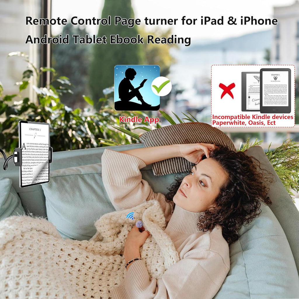 TikTok Scrolling Ring Bluetooth Camera Remote Control Page Turner for iPhone iPad Android Ebook Reading Scrolling Ring for iPhone TikTok (Purple Single Ring)