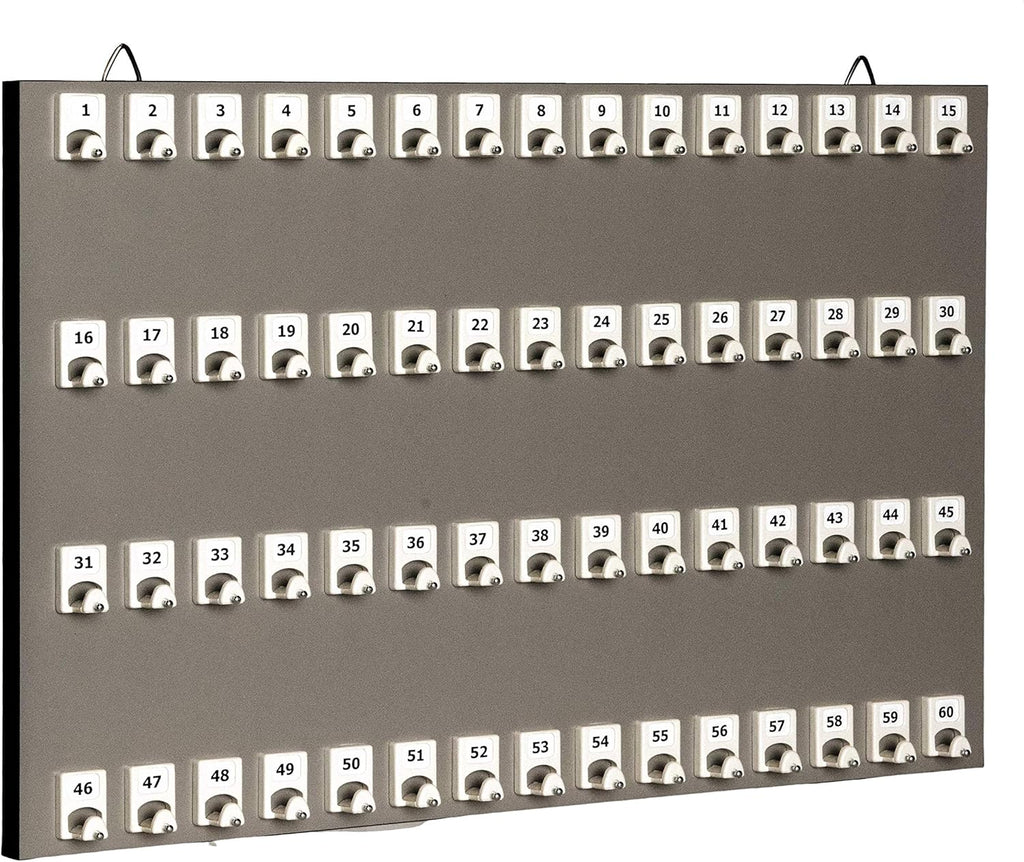 KEYSTAND # 60PGS with 60 Numbered Hooks for Auto Dealers/Realtors (60 Tag & Ring Included)