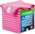 MW Pro Microfiber Cleaning Cloth | Pink | 12 Pack | 16” x 16” | All Purpose Microfiber Towels - Clean, Dust, Polish, Scrub, Absorbent