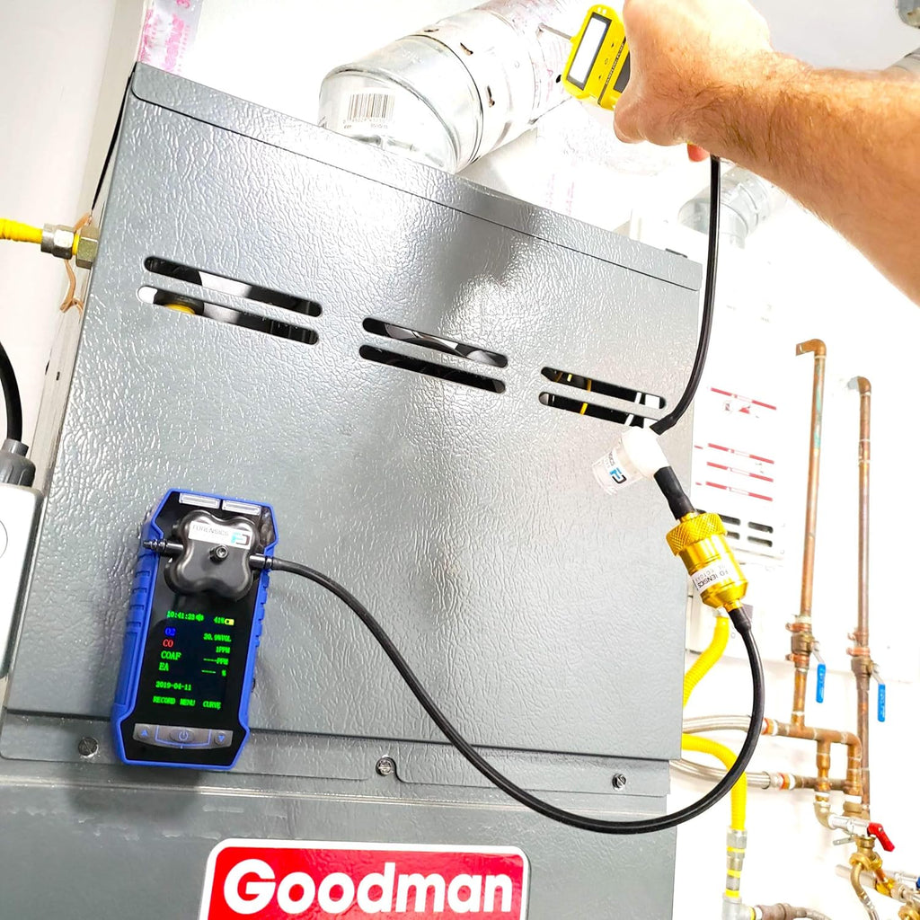 Residential Combustion Analyzer by Forensics | Flue Gas Analyzer | CO, O2, COAF & EA | Water Trap, Particle & NOx Filters | Color Display, Graphing, Data Logging | USA NIST Calibration |