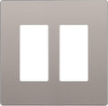 LIDER Matte Finish Decorator Switch Cover, Screwless Wall Plate, Mid-Size 2-Gang 4.88" x 4.92", Unbreakable Polycarbonate Thermoplastic, UL Listed, LSWP-32M-NK, Nickel