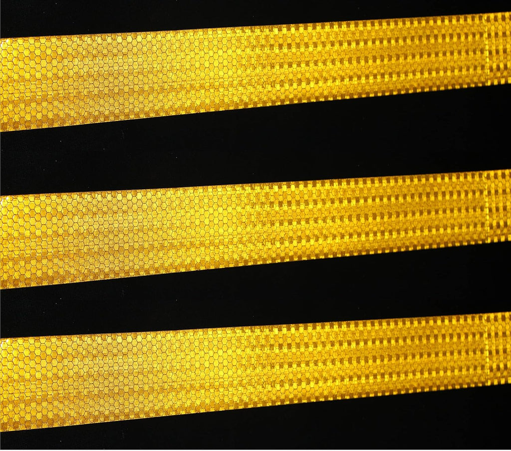 Yellow Reflective Tape 4 inch Wide, Outdoor Waterproof High Visibility Warning Industrial Marking Tape, Safety Stickers (68 feet,5 Rolls)