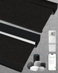 Kincmo Motorized Blinds with Remote,100% Blackout Motorized Roller Shades Work with Apple Homekit,Alexa,Google, Custom Electric Blinds with App,Voice Control (Eclipse Black)