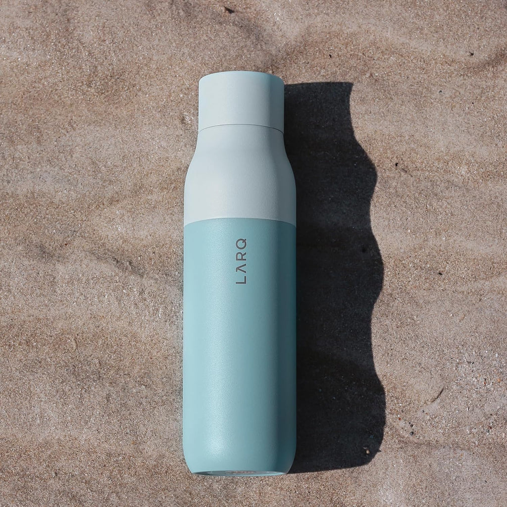 LARQ Bottle PureVis 25 oz - Self-Cleaning and Insulated Stainless Steel Water Bottle with UV Water Purifier and Award-winning Design | Reusable & Travel Friendly, Seaside Mint