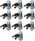 Admiral Locks Tubular Cam Lock, Keyed Alike Removable Key RV Compartment Storage Lock Cabinet Locks (Chrome Pack of. 10, 5/8" 90°)