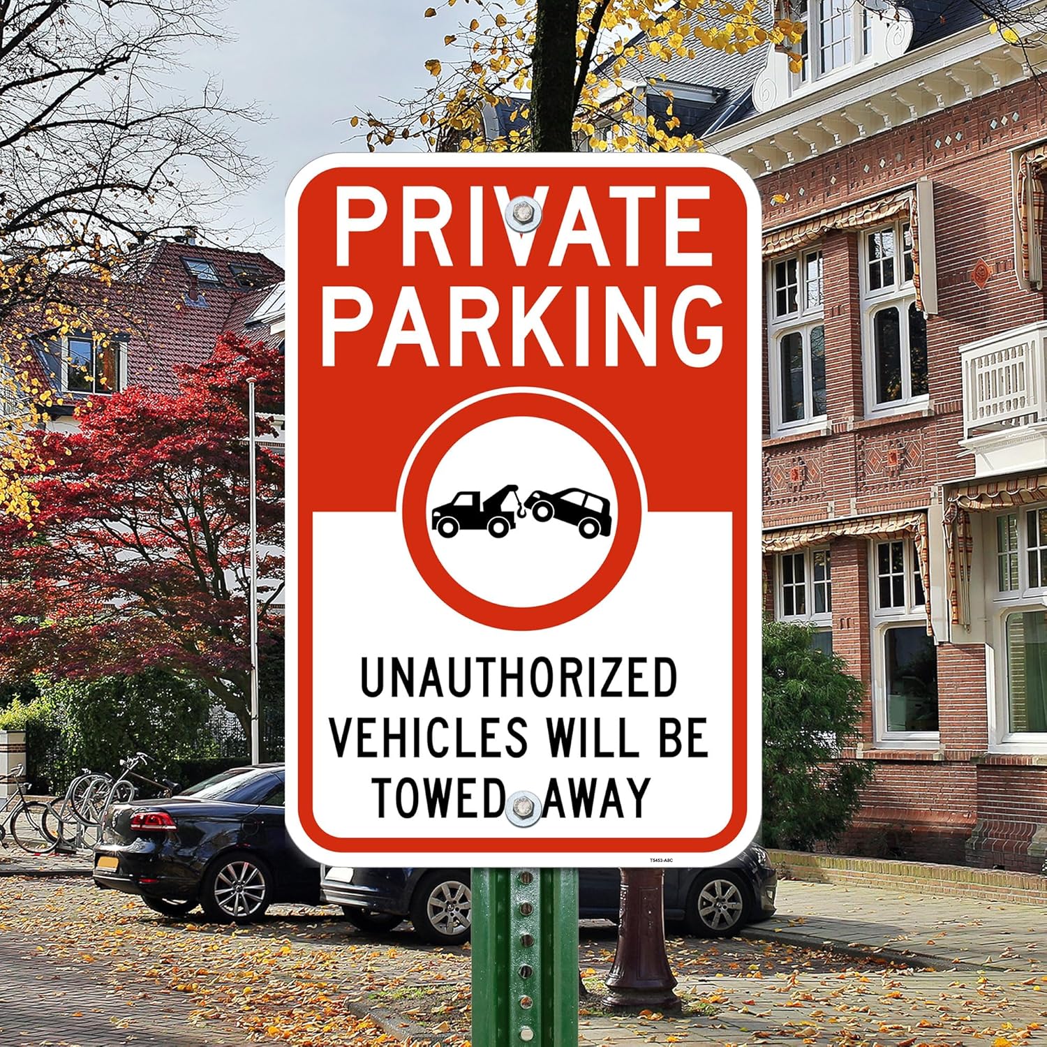 Brimar 12"x18" Private Parking Sign - Rust Free Aluminum, Weatherproof, Clear Designation for Private Parking Areas, Essential for Property Owners.