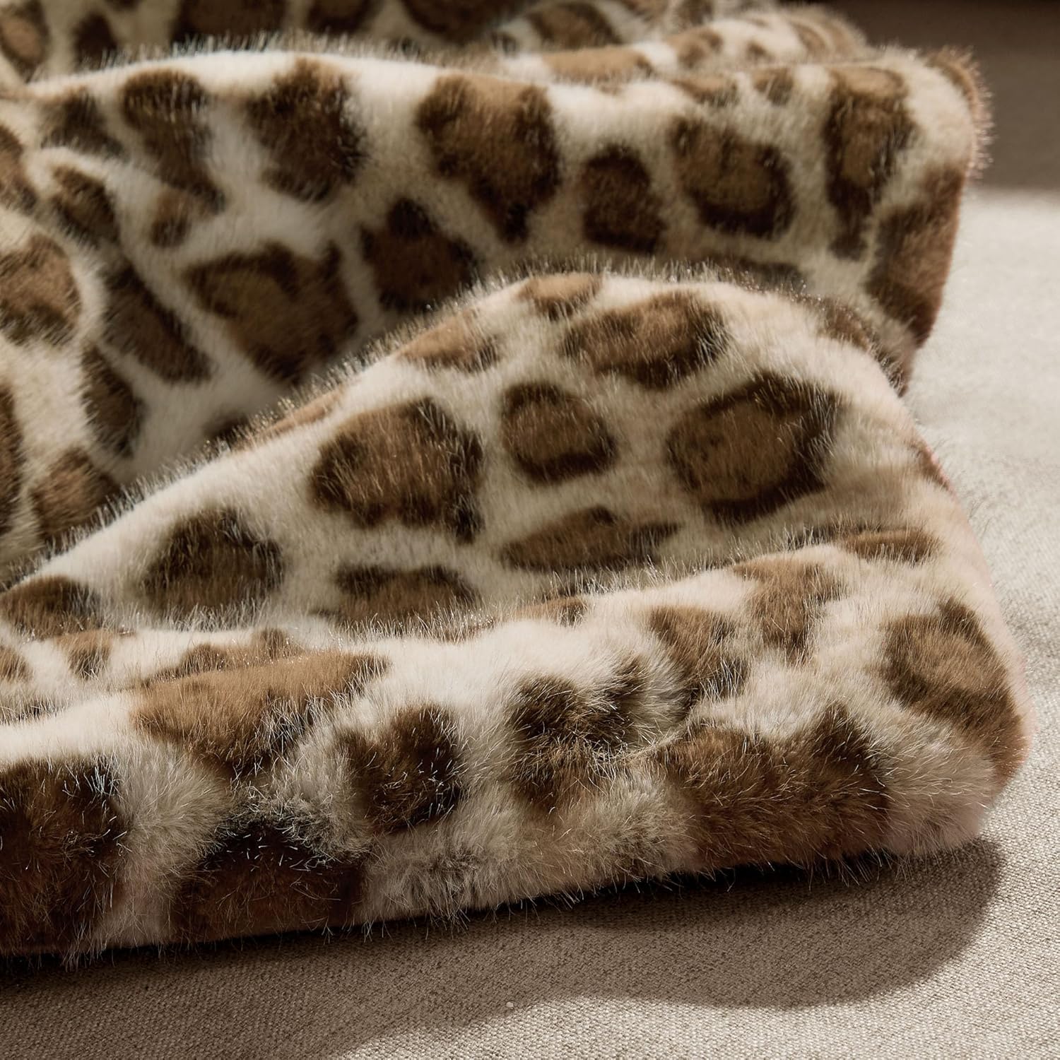Luxury Faux Fur Heated Blanket Electric Throw - Leopard Print Ultra Soft Thick Warm Heated Blanket, 6 Heating Levels & 12 Hours Auto-Off, ETL Certified, Washable, Luxurious Gifts, 50''x60''