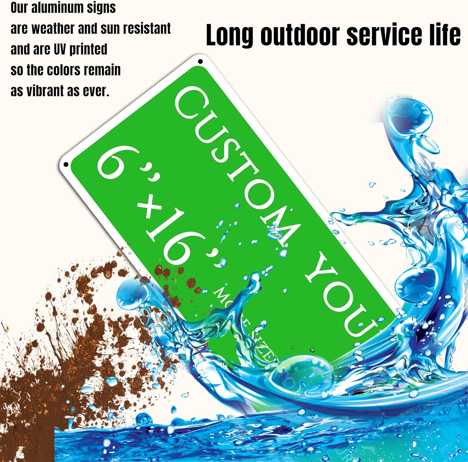 custom street sign,Custom Sign, Aluminum Weatherproof Metal Sign Multiple Sizes, Reflective,Customize for Office, Business, Workplace, office, Home, Delivery Signs(6 * 16 Inch)
