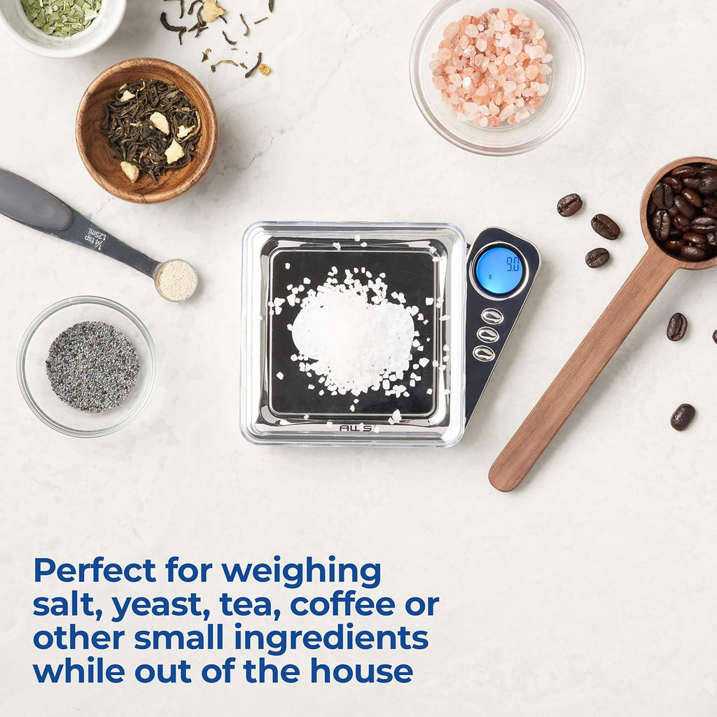 American Weigh Scales Blade Series Digital Precision Pocket Weight Scale, Gray, 650 X 0.1G (BL-650-GRY) (Silver, 1KG)