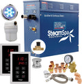 SteamSpa 4.5kW Steam Sauna Generator Executive Bundle 240V Steam Generator with Touch Pad, Steamheads, Pressure Relief Valve, Built-in Auto Drain, LED Light, Filter and Quick Install Kit EXT450CH-A