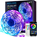 KEELIXIN LED Lights Music Sync RGB LED Strip Lights with APP & Remote Control (50ft)