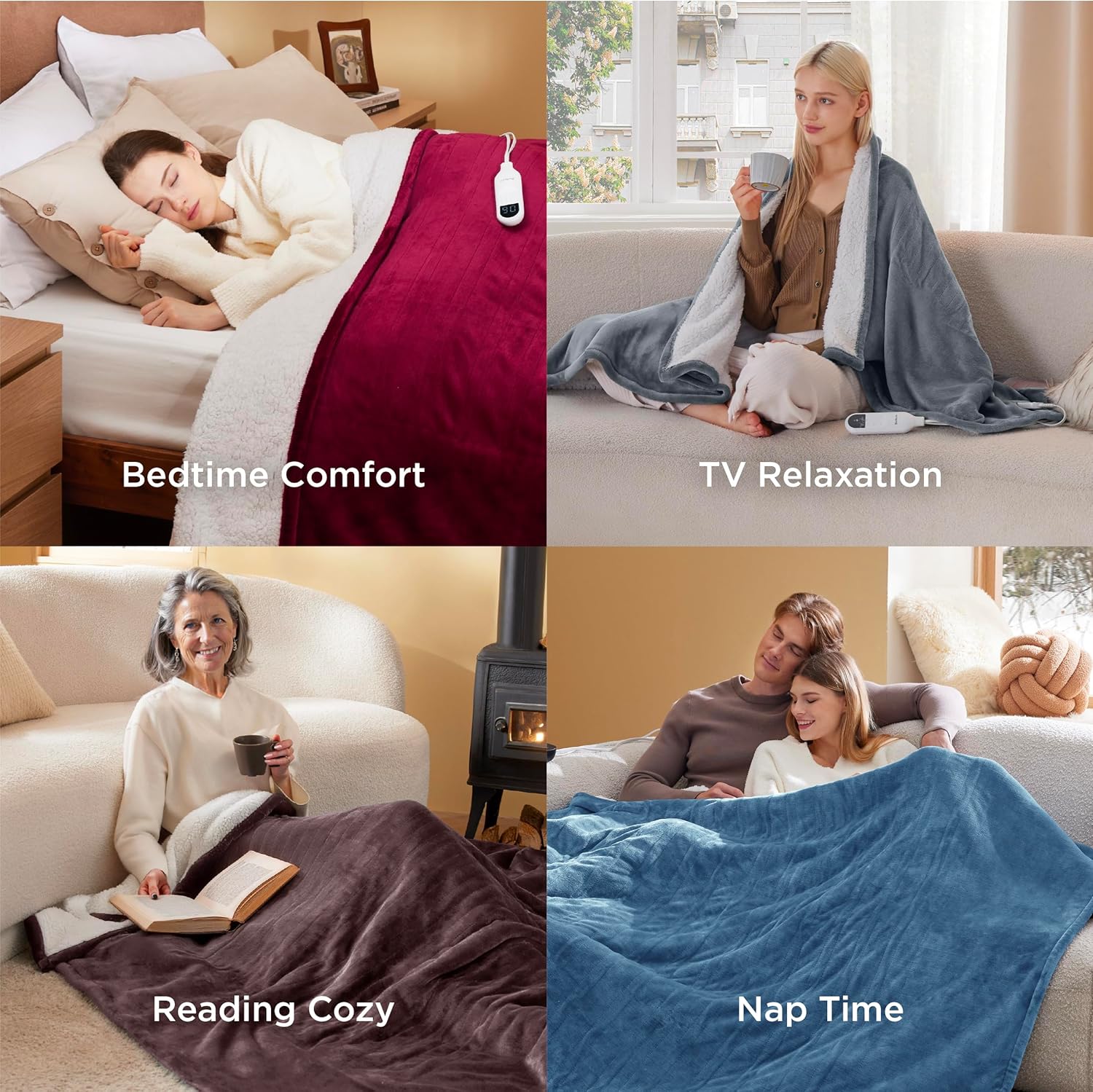 Bedsure Electric Blanket Twin - Soft Flannel Heated Blanket Twin Size, GentleSoft Fast Heating with 10 Time Settings & 6 Heat Settings, Warm Gift for Grandma (62x84 inches, Purple)