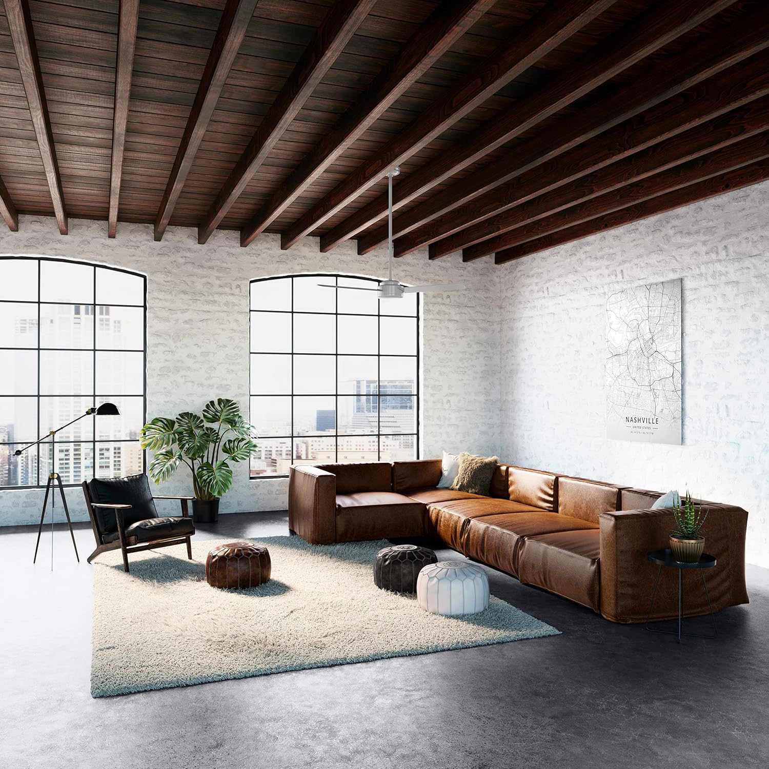 Hunter 52 inch Indoor Ceiling Fan No Light - Modern Ceiling Fan without Light, 3 Blades, Standard Mount, For Bedroom, Living Room, or Kitchen, Wall Control - Presto 52383, Dove Grey