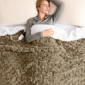 Homemate Heated Blanket Electric Throw - 50"x60" Heating Blanket Throw 1/2/4/6/8 Hours Auto-Off 10 Heat Levels Over-Heat Protection Luxury 800 GSM Faux Fur 200 GSM Sherpa ETL Certification