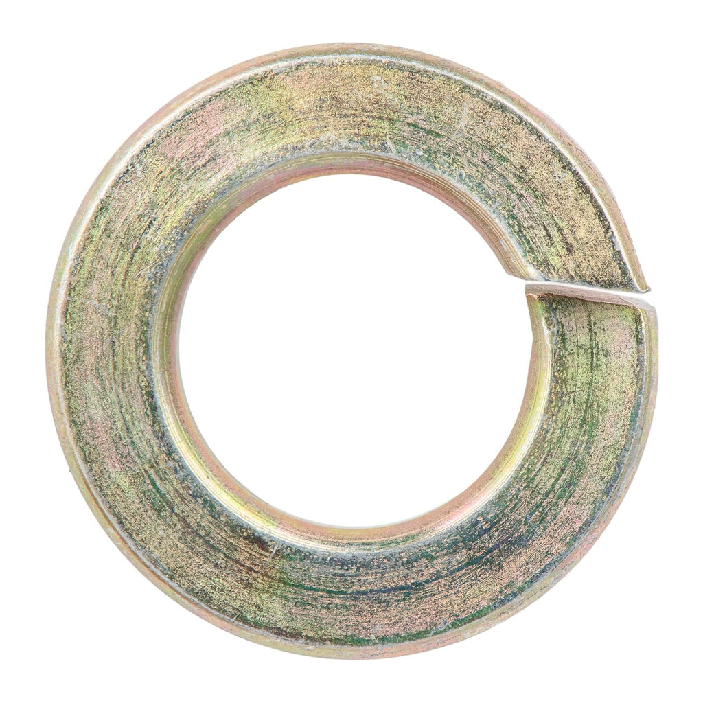 9/16" (50 Pack) Grade 8 Lock Washer, Split, Thru-Hardened, Yellow Zinc by Makers Bolt