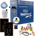 SteamSpa 9kW Steam Sauna Generator Executive Bundle 240V Steam Generator with Touch Pad, Steamheads, Pressure Relief Valve, Built-in Auto Drain, LED Light, Filter and Quick Install Kit EXT900OB-A