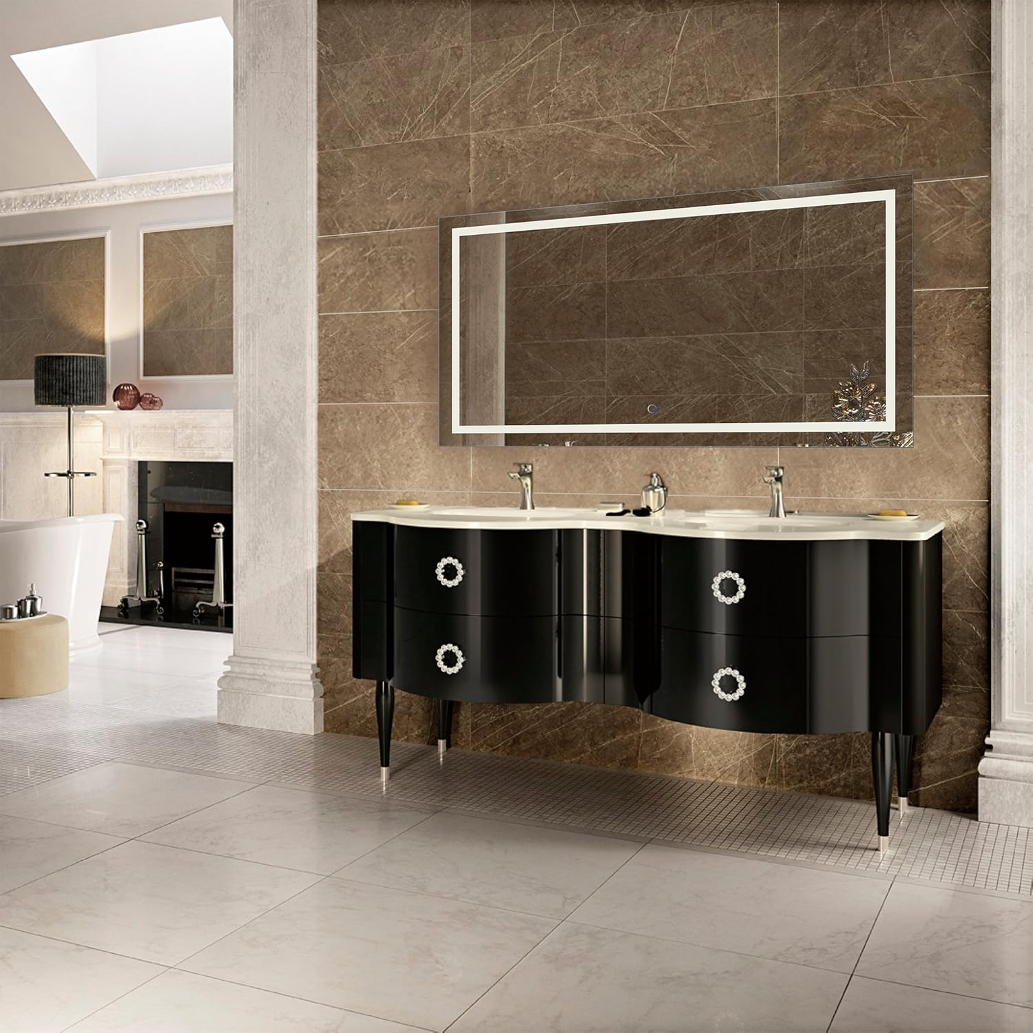 Krugg | Large 54 Inch X 24 Inch LED Bathroom Mirror | Lighted Vanity Mirror Includes Dimmer & Defogger | Wall Mount Vertical or Horizontal Installation