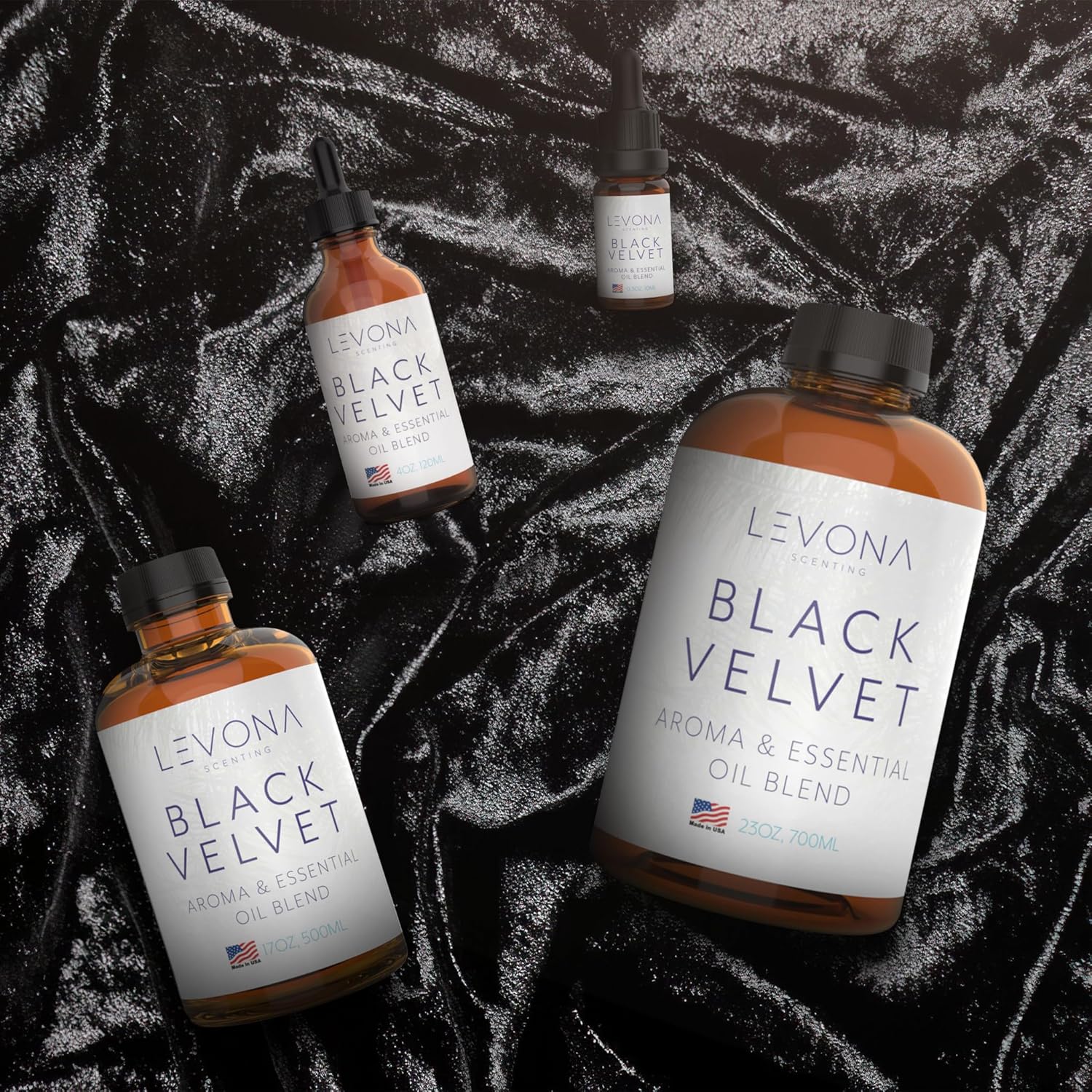 Levona Scents Oil Diffuser Essential Oils: Fragrance Oil for Diffuser - Black Velvette Diffuser Oils Scents - Woody Citrus with Herbal Floral Essential Oil Blends, Oakmoss, White Musk & Sandalwood