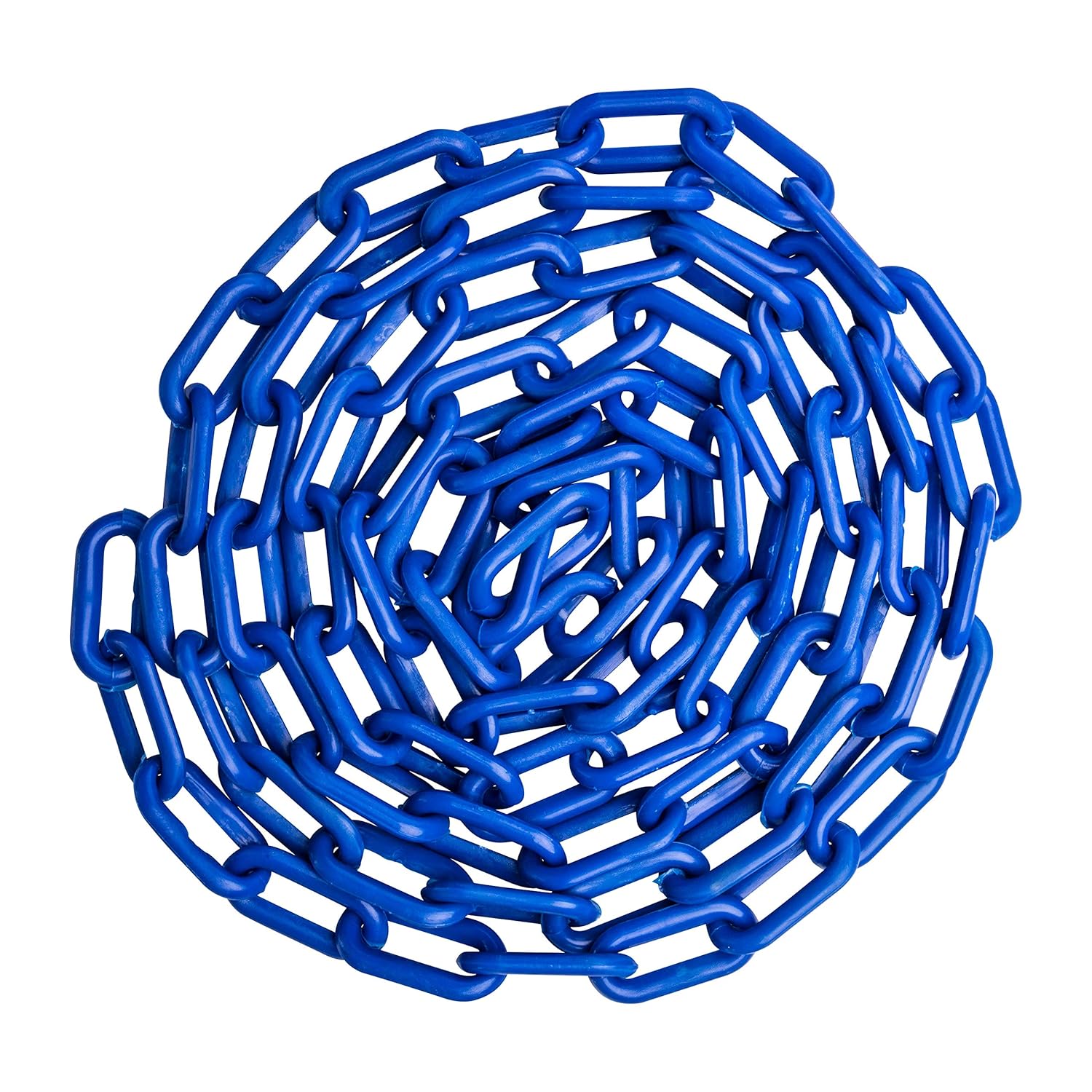 US Weight (Made in USA) 2" x 50' Blue Plastic Safety Chain ft. SunShield UV Resistant Technology
