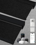 Kincmo Motorized Blinds with Remote,100% Blackout Motorized Roller Shades Work with Apple Homekit,Alexa,Google, Custom Electric Blinds with App,Voice Control (Aqua Waves Black)