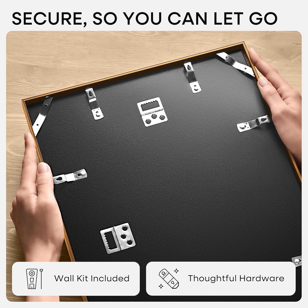 Homeforia 19.25x26.75 Bronze Puzzle Frame, High End Metal 19.25 by 26.75 Picture Frames without Mat, 26.75x19.25 Brass Art Frame for Wall, 19.25by26.75 Puzzle Frames, Tempered Glass, Wall Kit, Set of 1