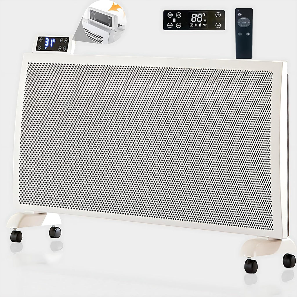 Infrared Space Heater: 1500W Portable Stand or Wall Mount Smart Electric Heater for Indoor Use Remote Control Bedroom & Office