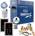 SteamSpa 4.5kW Steam Sauna Generator Executive Bundle 240V Steam Generator with Touch Pad, Steamheads, Pressure Relief Valve, Built-in Auto Drain, LED Light, Filter and Quick Install Kit EXT450BN-A