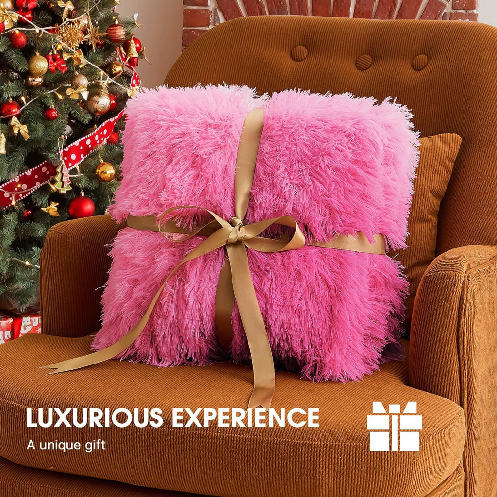 Heated Electric Blanket Queen,Warm Winter Birthday Gifts for Women Her Grandma–Faux Fur with Soft Sherpa,10 Heat Settings,5 Time Settings with Fast Heating, 84x90, Rose Red