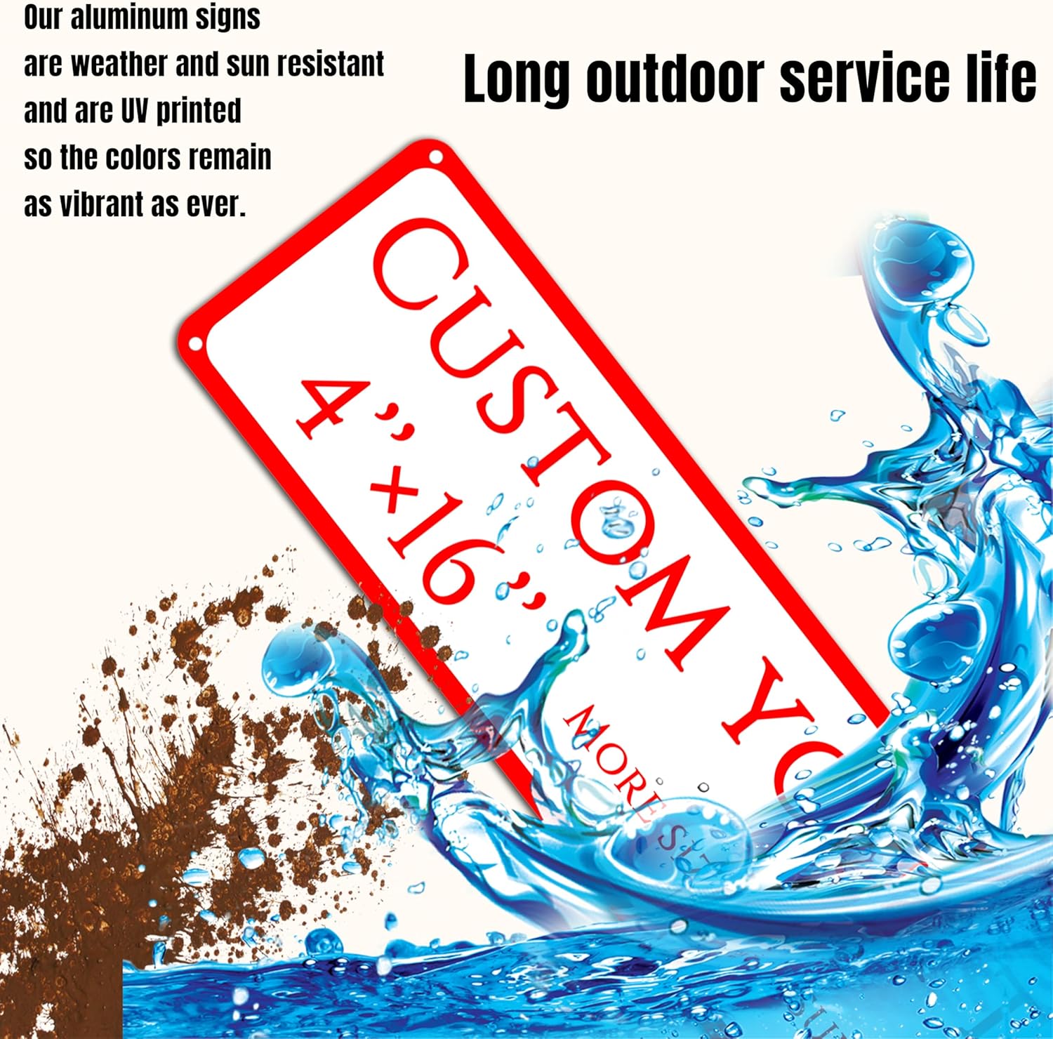 Custom Sign,street signs customized，Reflective,Aluminum Weatherproof Metal Sign Multiple Sizes, Customize for Street, Business, Workplace, office, Home, Delivery Signs(4 * 16 Inch)