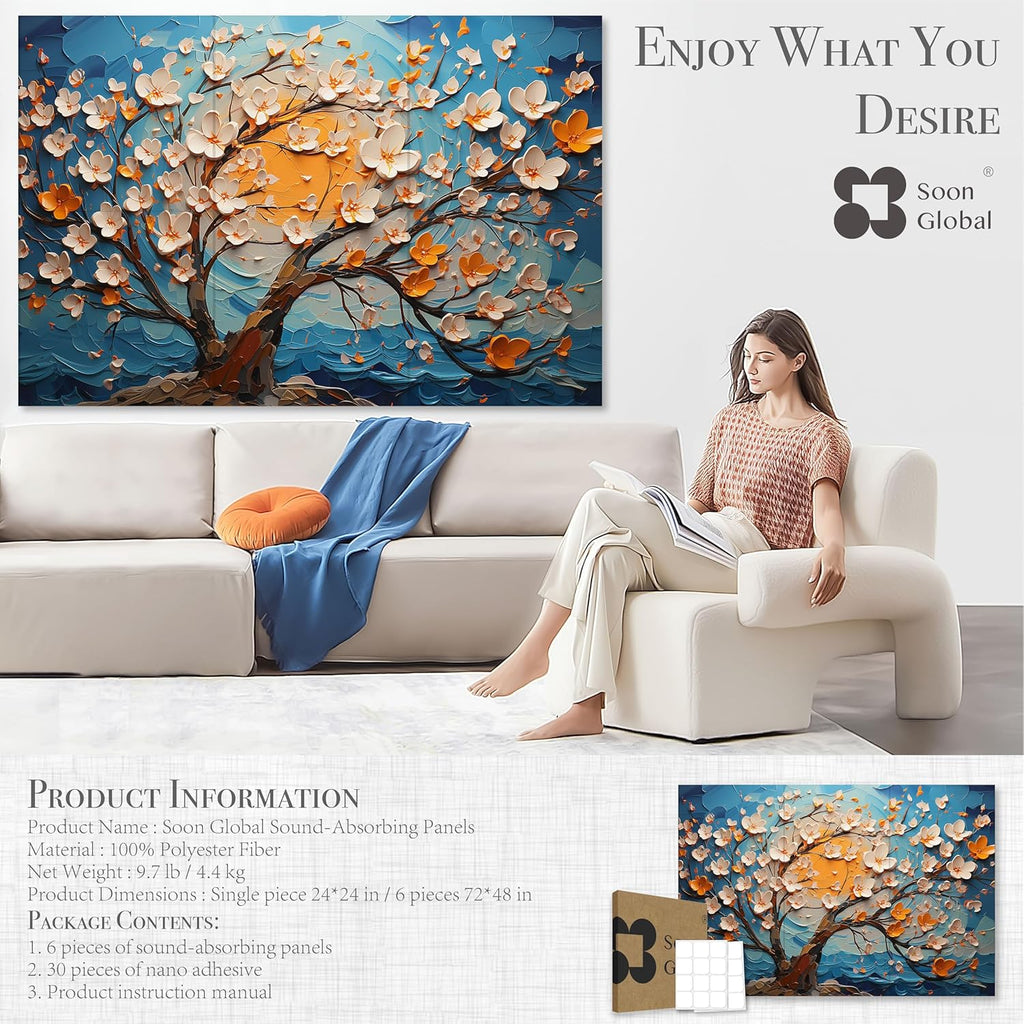 Acoustical Wall Panels, 72 X 48 Inches Art Acoustic Panels, Decorative Acoustic Panels, Acoustic Wall Panels, Sound Absorbing Wall Art, Canvas