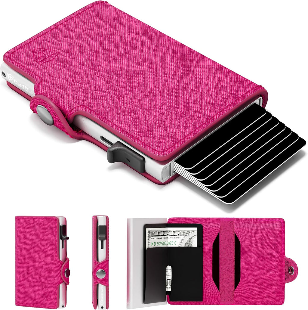Conceal Plus Small RFID Wallet for Women, Slim Compact RFID Blocking Credit Card Holder Womens Wallet, Smart Pop Up Minimalist Card Case, Holds 4-6 Standard Cards Plus Cash & ID, Compact Travel Wallet
